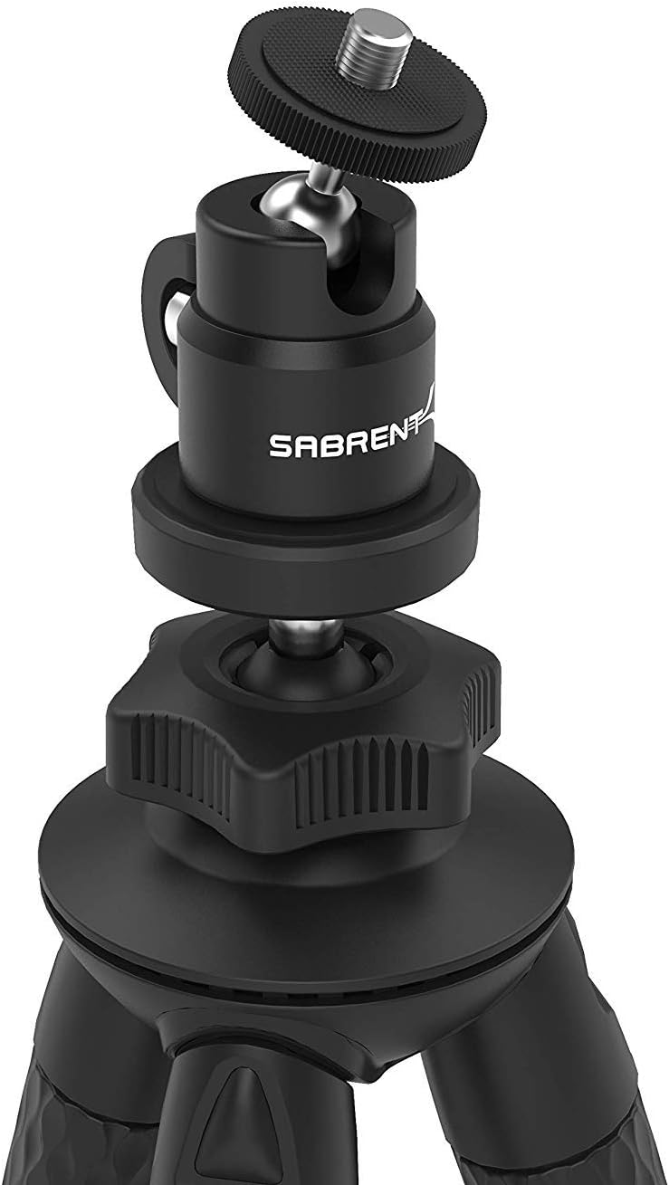 SABRENT Universal Flexible with Ball Head Bundle for Standard Tripod Mount (TP-FLTP-TBHD)