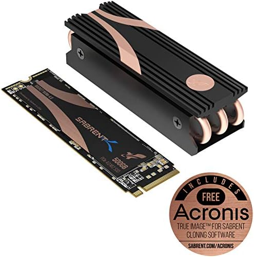 SABRENT 500GB Rocket Nvme PCIe 4.0 M.2 2280 Internal SSD Maximum Performance Solid State Drive with Heatsink (Latest Version) (SB-ROCKET-NVMe4-HTSK-500)