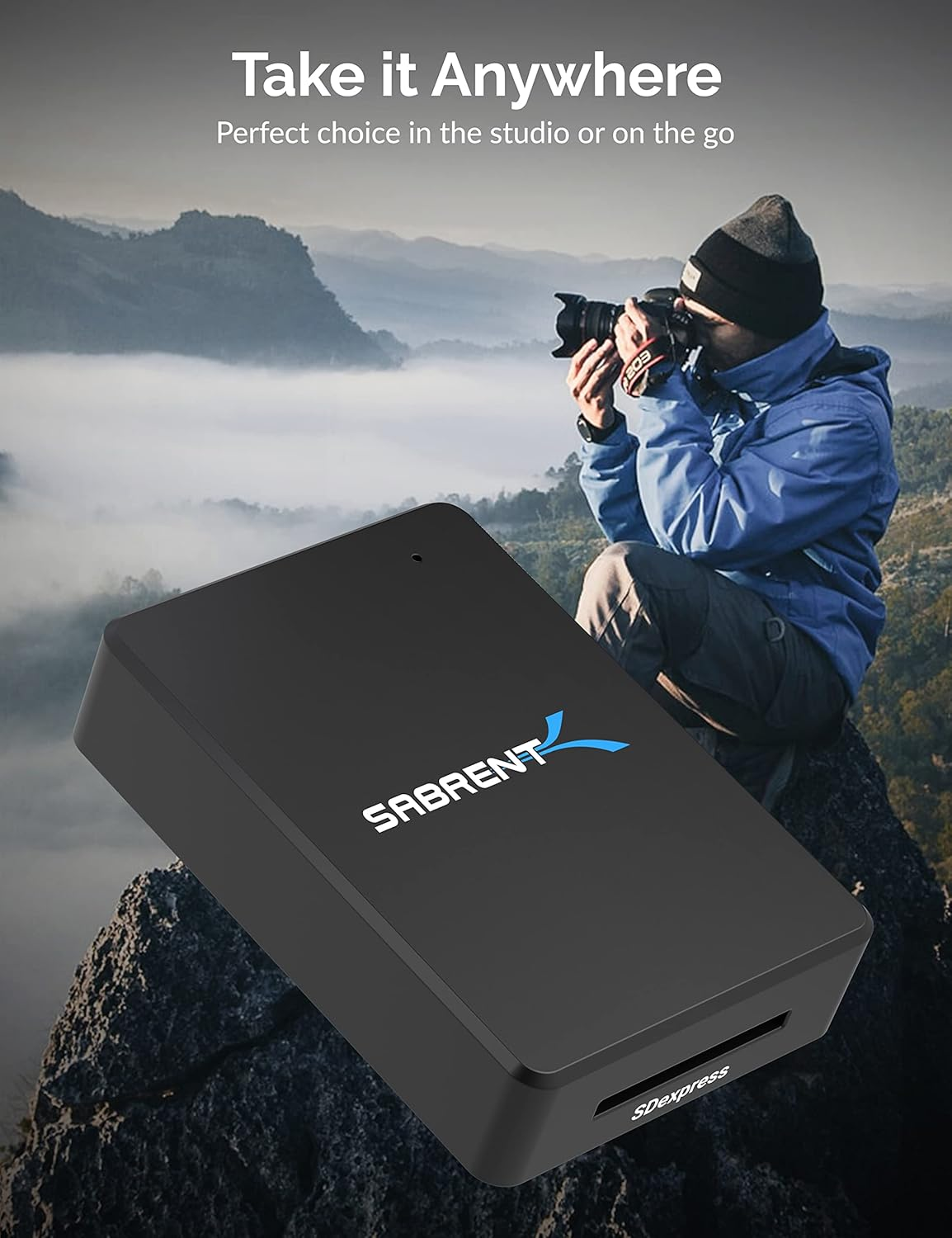 SABRENT SD Express 7.1 USB C Card Reader, USB 3.2 External Memory Card Reader high Speed Data Transfer 985 MBps, SD-Express Adapter Compatible with V90, V60...