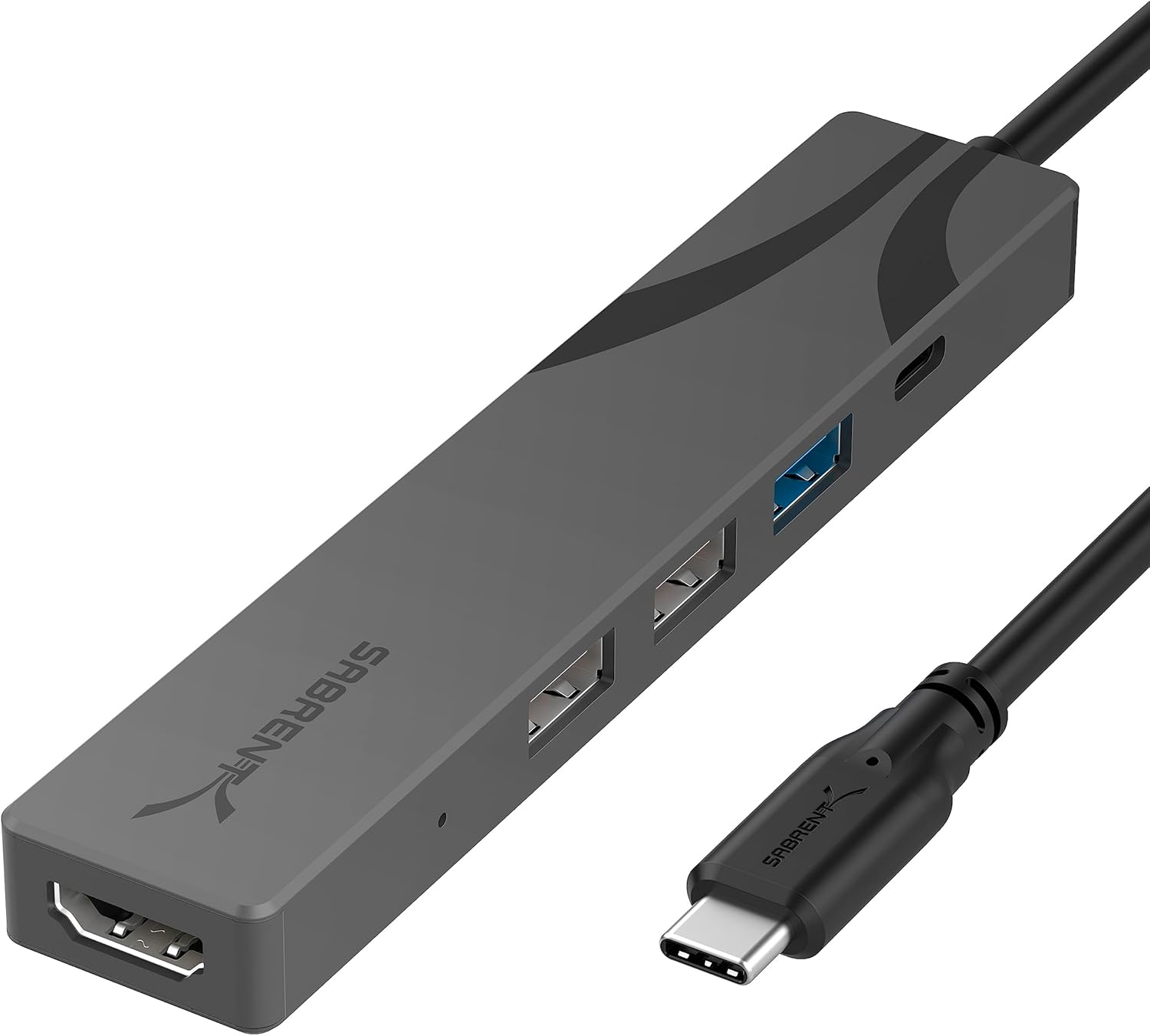 SABRENT Multi-Port USB-C Hub with Power Delivery and HDMI Out, 3 USB A Ports [HB-SHPU]