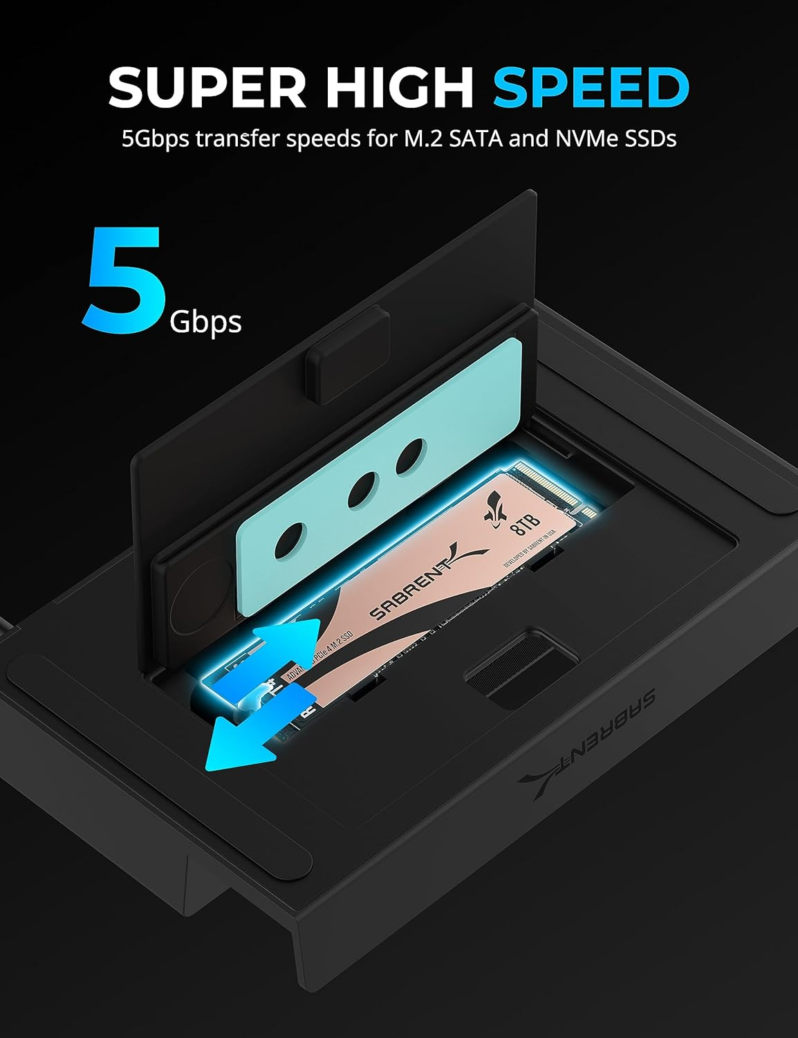 SABRENT Docking Station Compatible with Steam Deck, 7-in-1 Steam Deck Dock with M.2 SSD Slot, HDMI 2.0 4K@60Hz, Gigabit Ethernet, Dual USB-A 3.2 and Single USB 2.0 Ports with 90W USB-C Charging Port