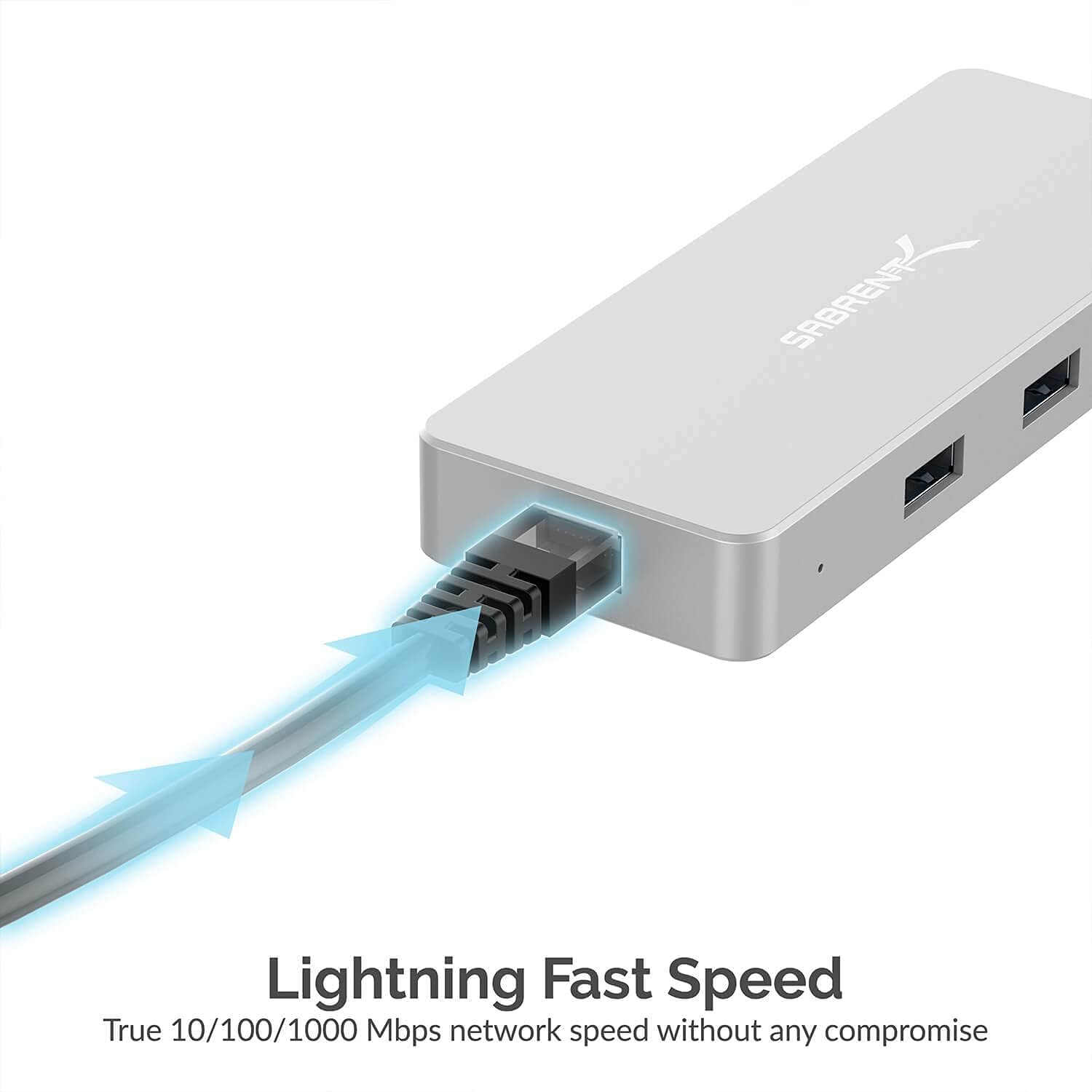 SABRENT USB C Hub 9 in 1 Multiport HUB | SD/TF Card Reader | HDMI 2.0 Port - Up to 4K @30Hz | USB 3.1 Ports | USB 2.0 Ports | RJ-45 Ethernet port | USB C 60W PD Pass-Through Power Input (HB-UHPN)