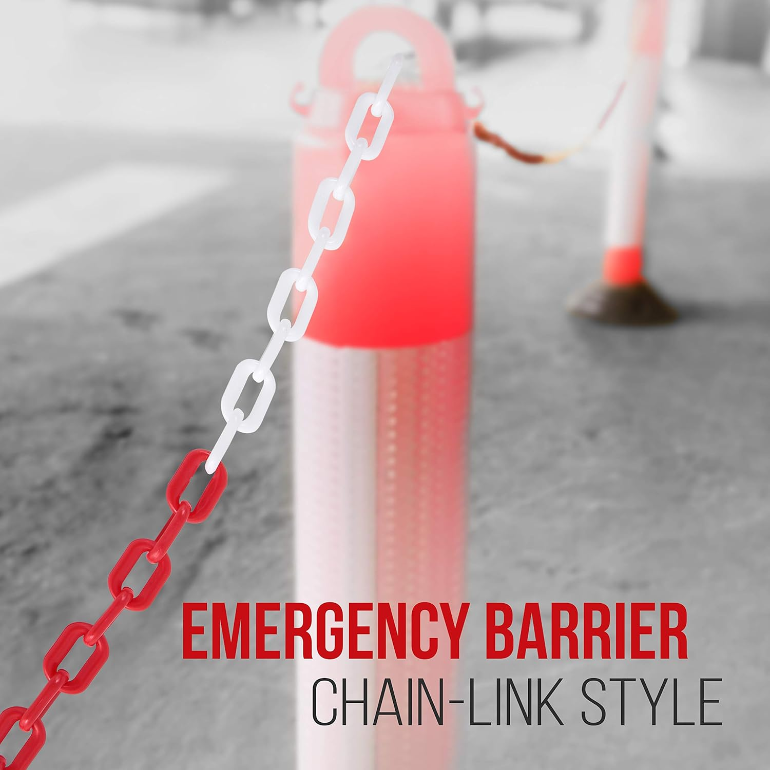 PYLE Safety Barrier Chain Links - 82 Ft Caution Security Chain for Crowd Control, Door/Driveway/Garage Safety Blocker for Kids, Halloween Accessories/Decorations, Bird Toy - PCHN32 (8mm)