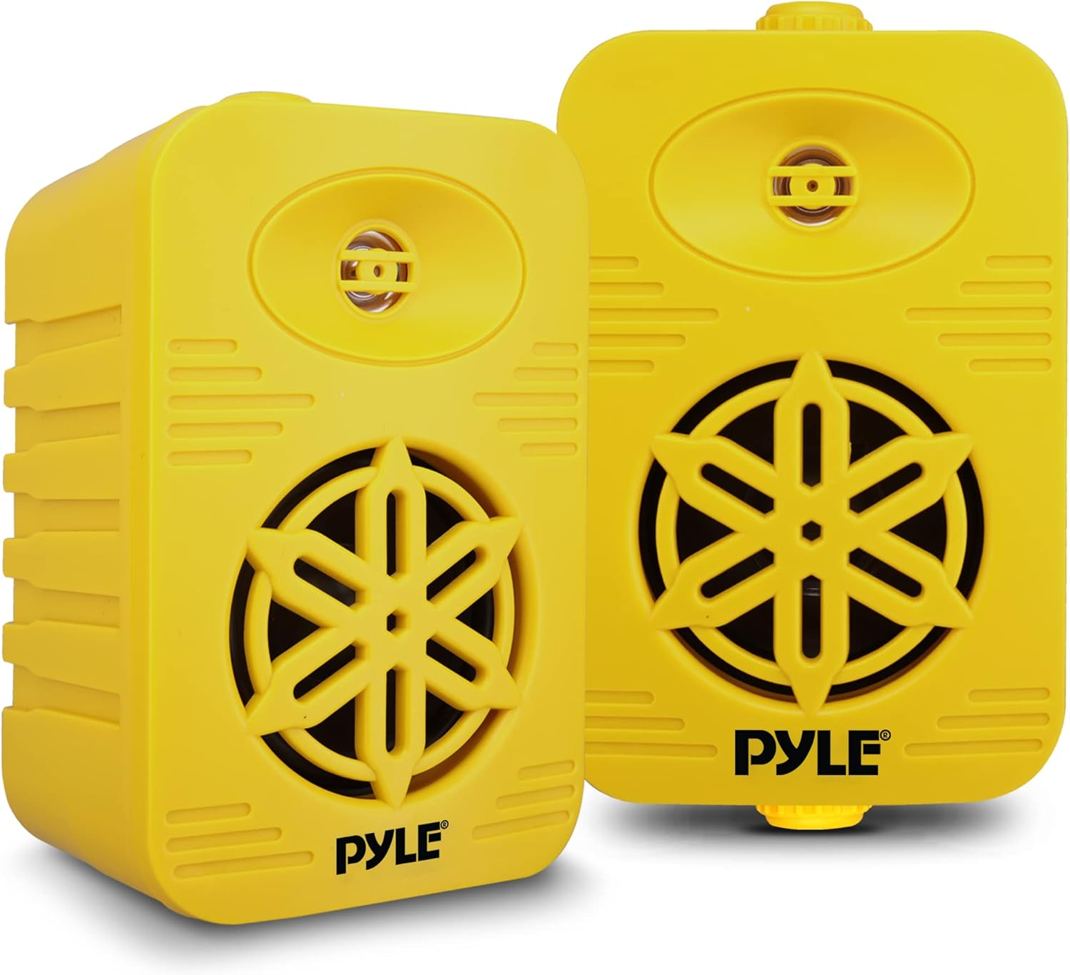 PyleUSA Indoor/Outdoor Speaker Pair - 500W Dual Waterproof 5.25" 2-Way Full-Range Speaker System with 1/2" High Compliance Polymer Tweeter for Home, Boat, Marine, Deck, Patio, and Poolside (Yellow) - PDWR55YL