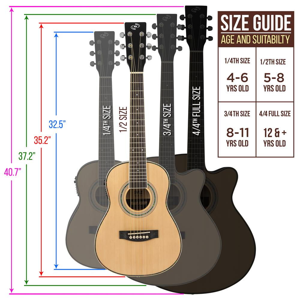 PYLE 6 String Acoustic Guitar, Left, Brown (PEAG92)