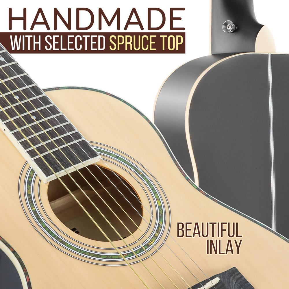 PYLE 6 String Acoustic Guitar, Left, Brown (PEAG92)