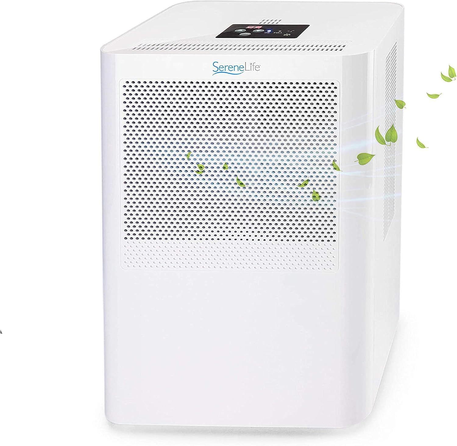 SereneLife Portable Electric Mini Dehumidifier - Quiet, Compact Dehumidifier for Home, Closet, and Basement, Covers 322 Sq. Ft., 3L Water Tank Capacity, Removes Moisture and Mold (White)