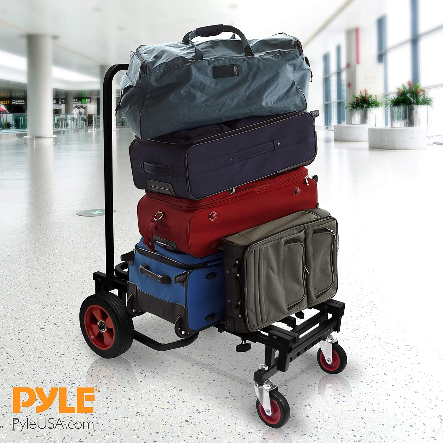 Adjustable Professional Equipment Cart: Compact 8-in-1 folding multi-cart, hand truck, dolly, and platform cart, extends from 27.52'' to 44.25''