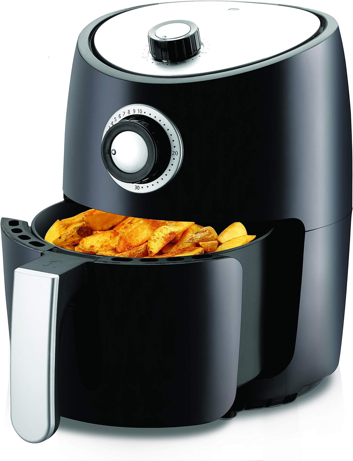 Nutrichef PKAIRFR18 Air Fryer Oven, 2 Quart Capacity - 1000W Oilless Dry Fryer for Families. Features a Removable Non-Stick Teflon Fry Basket and Roasting Plate