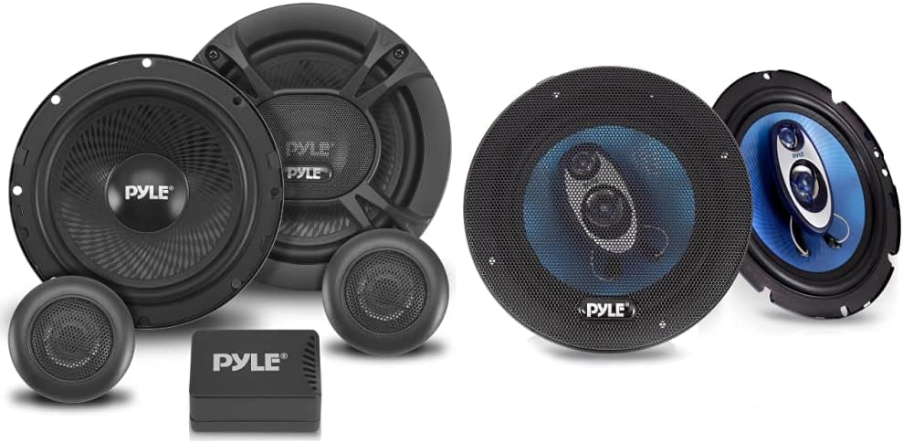 2-Way Car Stereo Speaker System - 360W 6.5-Inch Universal Pro Audio Car Speakers - Pyle PL6150BK & PL63BL 6.5-Inch 360W 3-Way Speakers, Pair