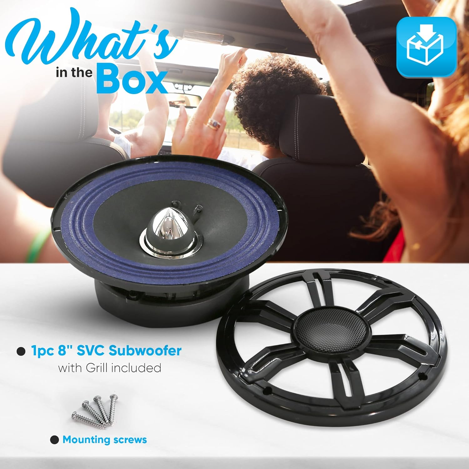 8" Single Voice Coil Car Subwoofer – 250 Watts at 4 Ohms, featuring a Paper Cone with Cloth Edge, designed for Custom Car Audio Applications in Cars, Trucks, and Mobile Vehicles (Pyle PLMG85)