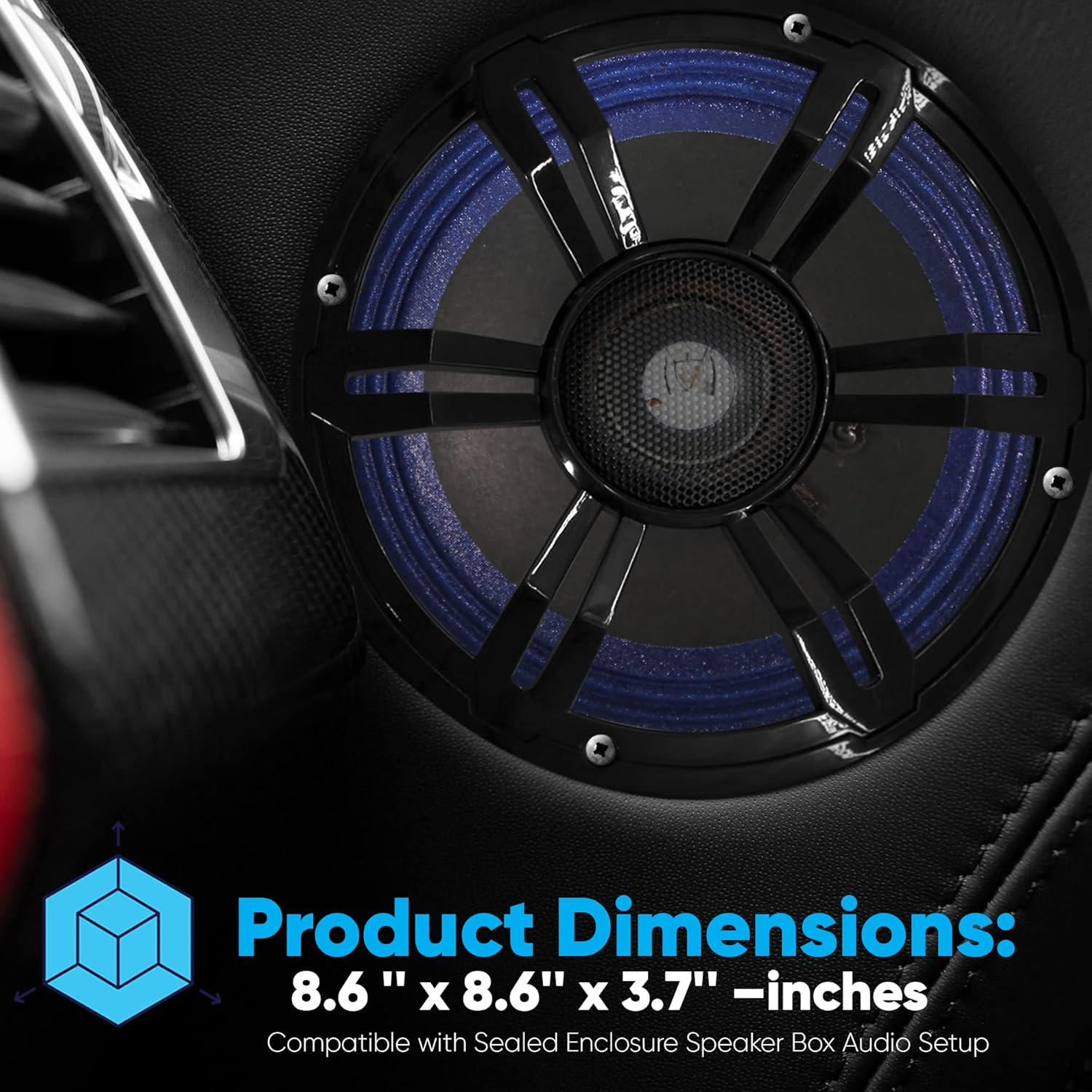 8" Single Voice Coil Car Subwoofer – 250 Watts at 4 Ohms, featuring a Paper Cone with Cloth Edge, designed for Custom Car Audio Applications in Cars, Trucks, and Mobile Vehicles (Pyle PLMG85)