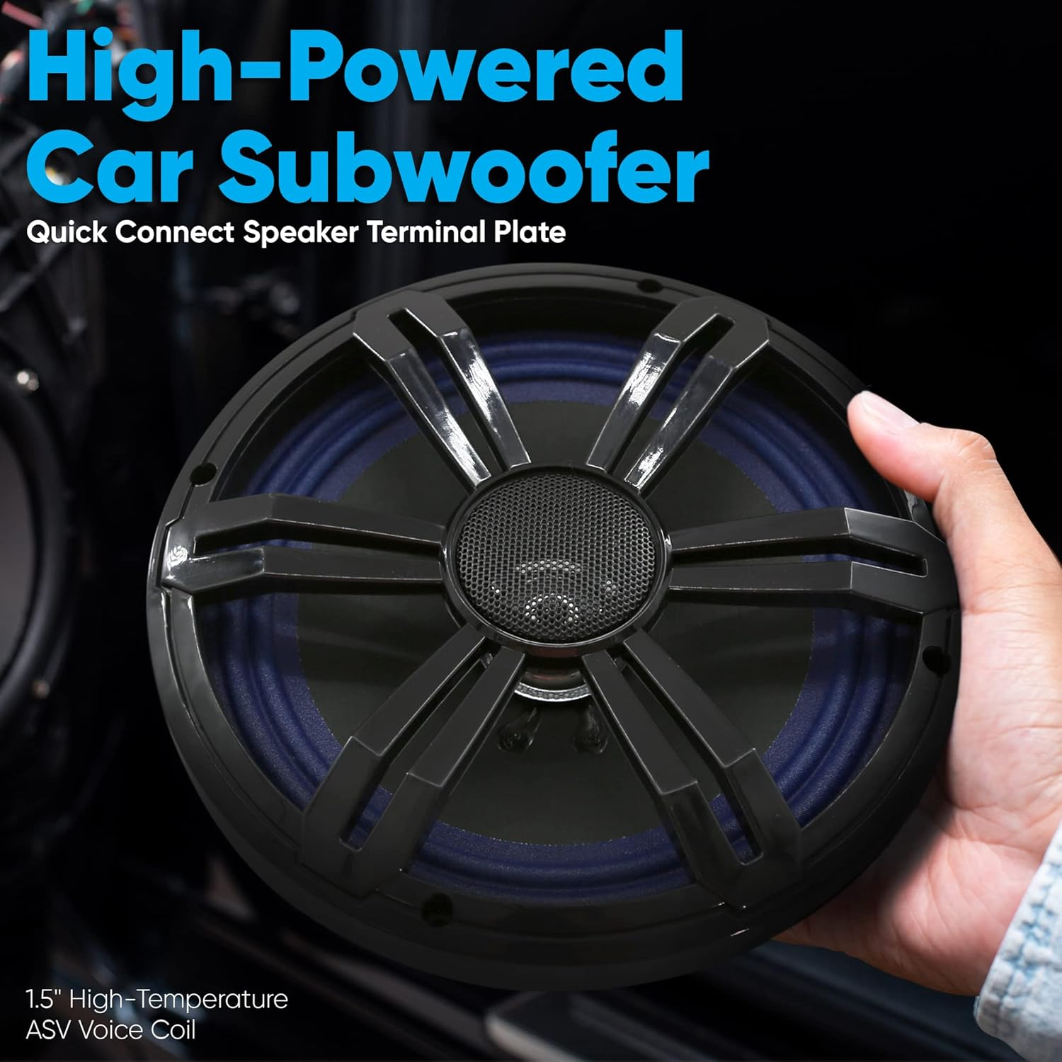 8" Single Voice Coil Car Subwoofer – 250 Watts at 4 Ohms, featuring a Paper Cone with Cloth Edge, designed for Custom Car Audio Applications in Cars, Trucks, and Mobile Vehicles (Pyle PLMG85)