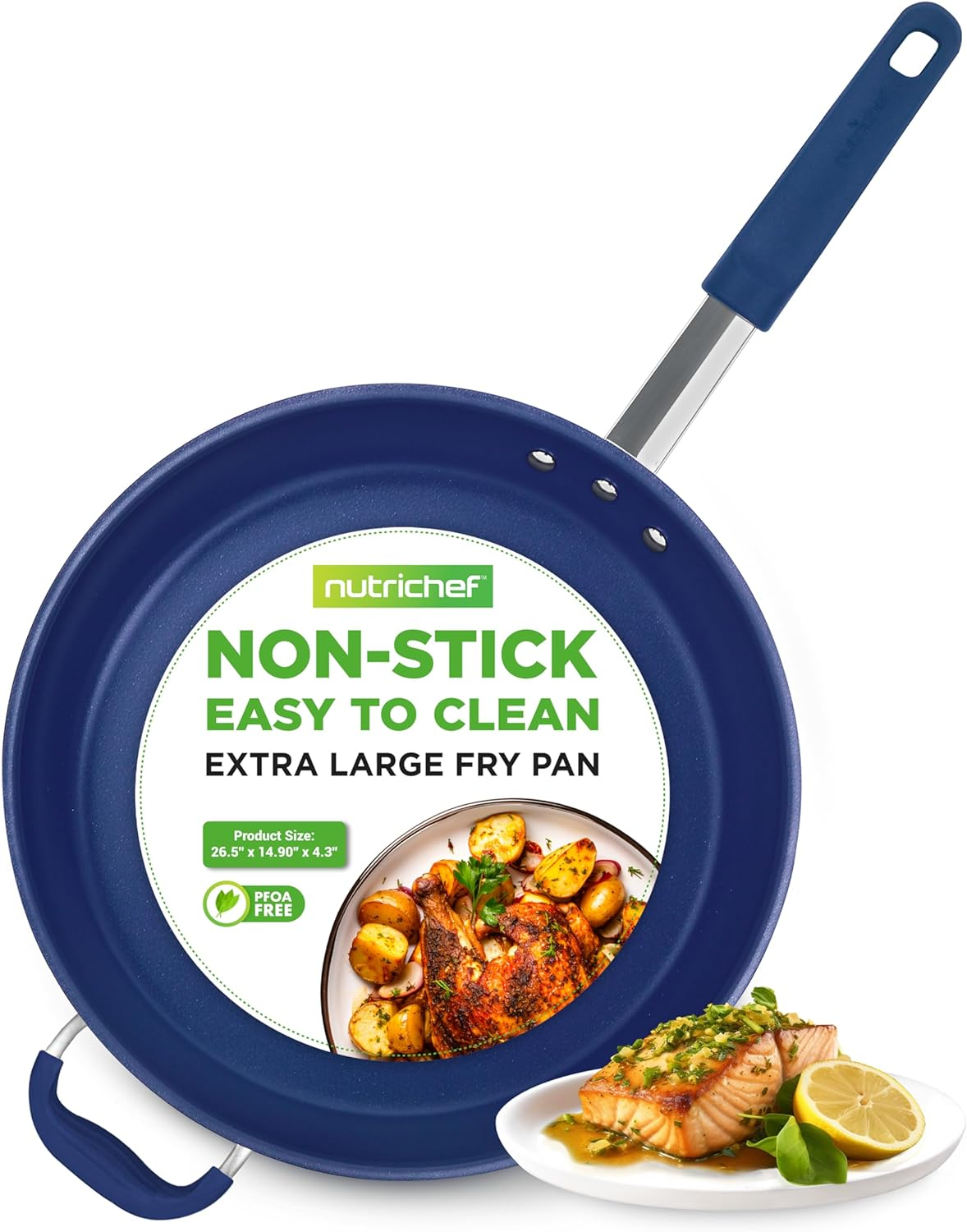 14-Inch Ceramic Frying Pan - Extra Large Nonstick Skillet, Stain Resistant and Easy to Clean