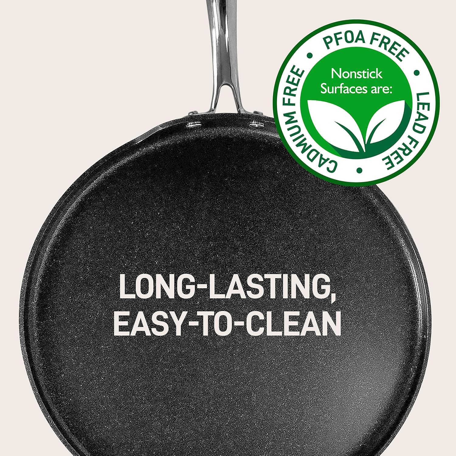 Nonstick Stove Top Crepe Pan | Ideal for Pancakes & Eggs, 12" Hard-Anodized Nonstick Grill & Griddle Pan, PTFE/PFOA/PFOS Free, Dishwasher Safe - NutriChef NCHAC45