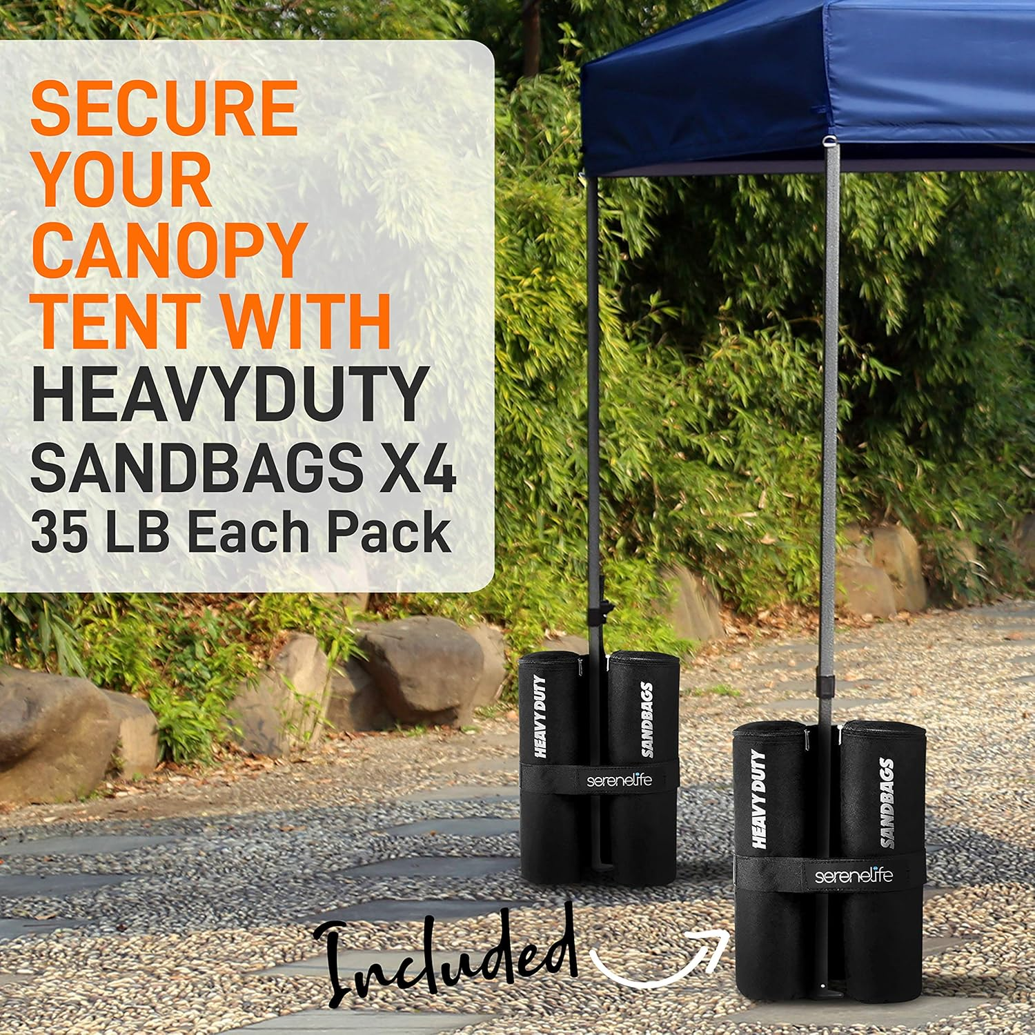 Pop-Up Canopy Tent - Commercial Instant Shelter, Foldable/Collapsible Sunshade with Waterproof, UV-Resistant Top, Includes Portable Carry Bag and Sand Bag