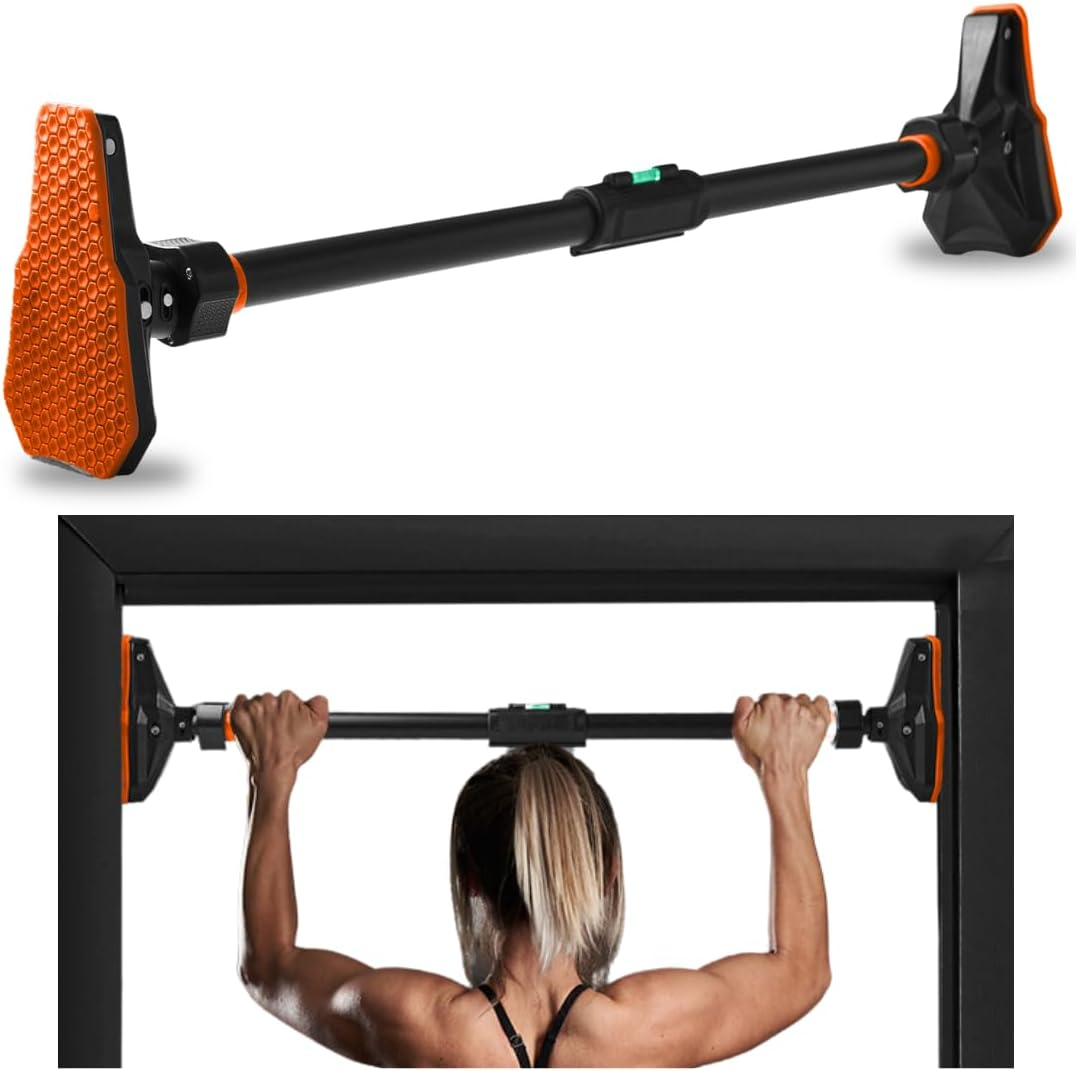 SQUATZ Adjustable Pull-Up & Chin-Up Bar - Door Frame Pull-Up & Doorway, No-Screw, No-Damage Hanging Bar for Home Strength Training Exercise Equipment for Men and Women