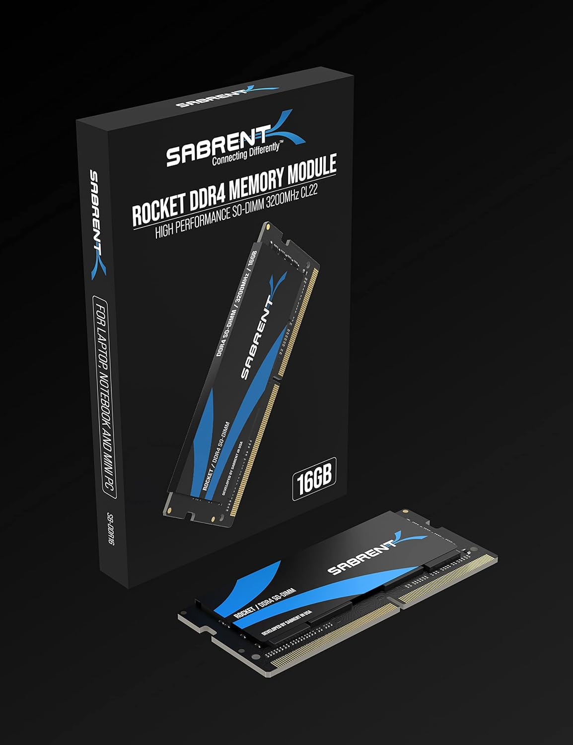 Sabrent Rocket 16GB DDR4 SO-DIMM 3200MHz Memory Module for laptops, ultrabooks, and mini-PCs (SB-DDR16)