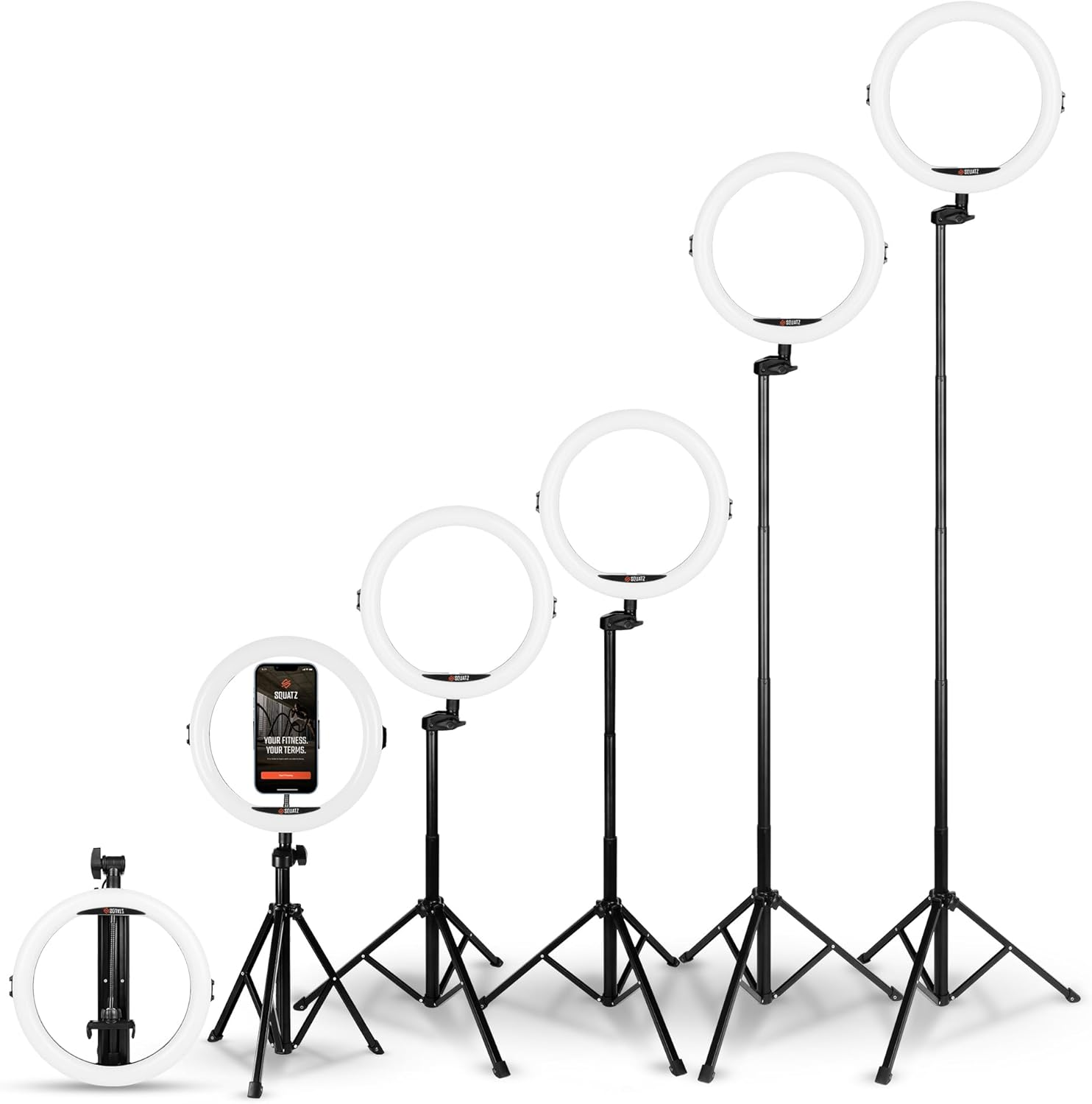 SQUATZ 11" LED 12W Selfie Ring Light R11 with Wired Control, Tripod Stand with 6 Sections, Phone Holder, and Adjustable Brightness Levels for Influencers, YouTube, TikTok, and Barbers