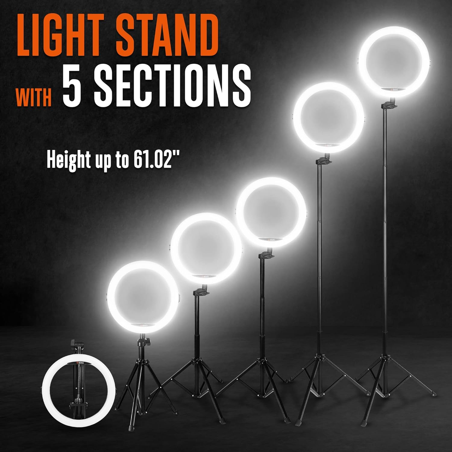 SQUATZ 11" LED 12W Selfie Ring Light R11 with Wired Control, Tripod Stand with 6 Sections, Phone Holder, and Adjustable Brightness Levels for Influencers, YouTube, TikTok, and Barbers