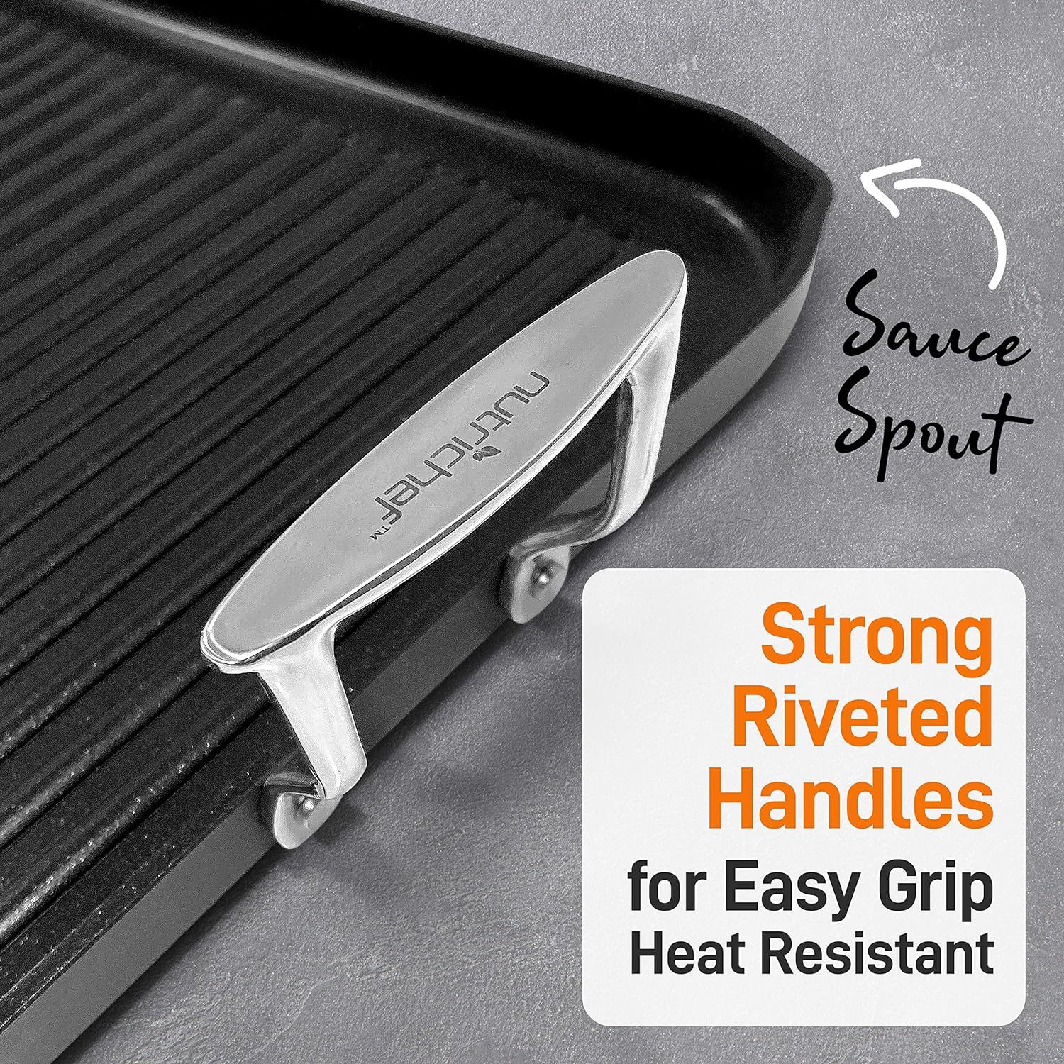 Nonstick Stove Top Grill Pan, Hard-Anodized Grill and Griddle Pan - Double Burner, Dishwasher Safe