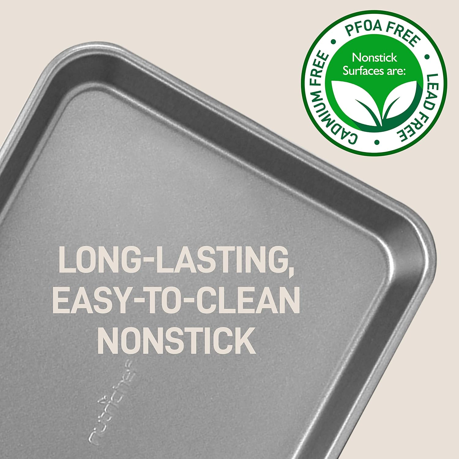 Nutrichef Nonstick Cookie Sheet Baking Pan - 2-Piece Professional Quality Kitchen Cooking Nonstick Bake Trays with Gray Coating Inside and Outside, Dishwasher Safe, PFOA, PFOS, and PTFE Free - NutriChef