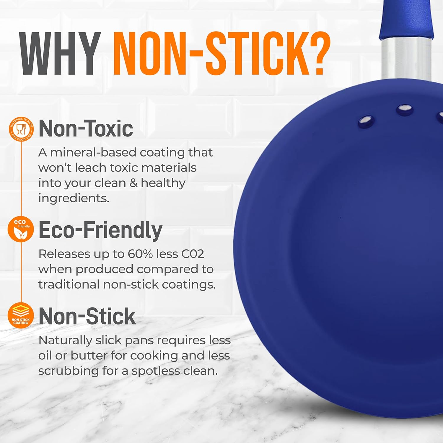 NutriChef Nonstick Frying Pan, Skillet Cooking Pan, Ceramic Pan, Stain-Resistant and Easy to Clean, Ideal for Omelets and Eggs, Compatible with Induction, Gas, and Electric (12 Inch, 30 cm)