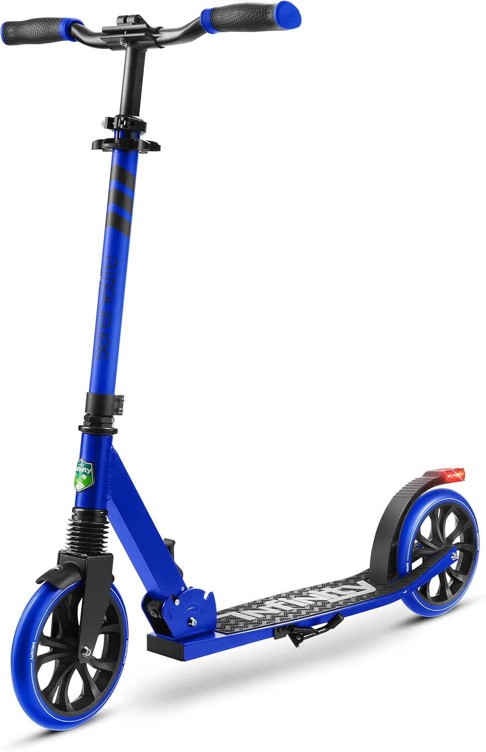 SereneLife Foldable Kick Scooter - Stand Kick Scooter for Teens and Adults with Rubber Grip at the Tip, Alloy Deck, Adjustable T-Bar Handlebar Height, Smooth Gliding Wheels, Easy Maneuvering