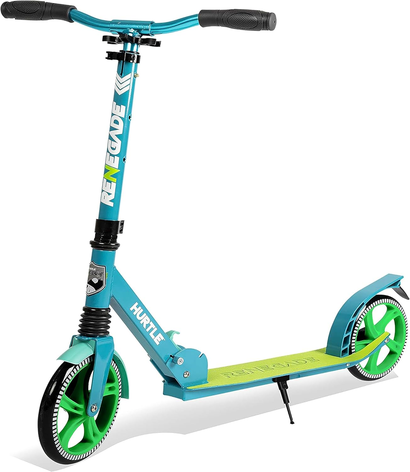 Hurtle Scooter for Adults, Teens & Kids, Kick Scooter, 2-Wheel Kids Scooter with Adjustable T-Bar Handlebar, Alloy Anti-Slip Deck, Portable Folding Scooter for Kids with Carrying Strap