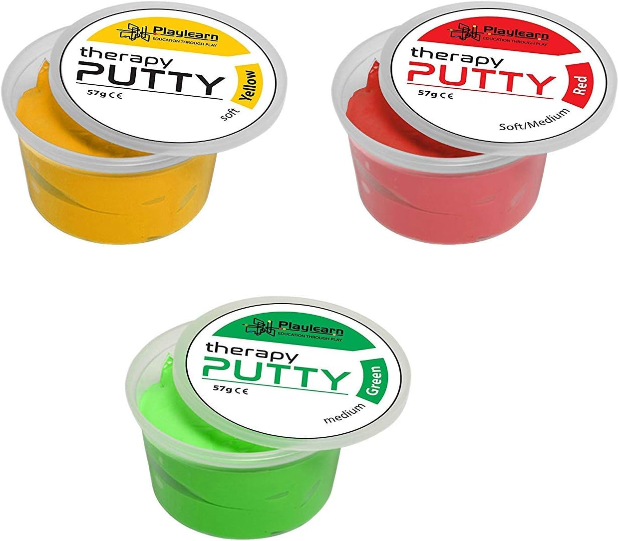 Therapy Putty - 3 Strengths - Stress Putty for Kids and Adults - Soft - Medium - Firm