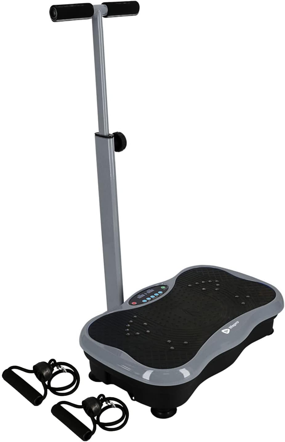 Lifepro Vibration Plate Exercise Machine with Waist-Level Handlebar & Magnetic Acupoints – Powerful Arm Fitness & Recovery Vibration Platform – Whole Body Vibration Machine for Beginners (Dark Gray)