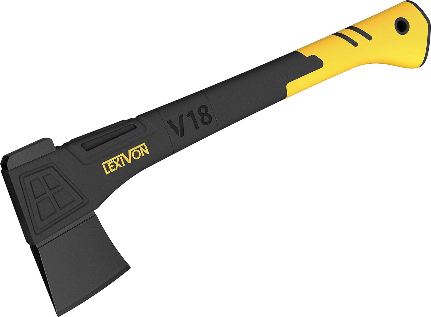 Lexivon 18" Chopping Axe, Lightweight FiberGlass Handle, Ergonomic TPR Handle, Protective Carrying Sheath (LX-V18)