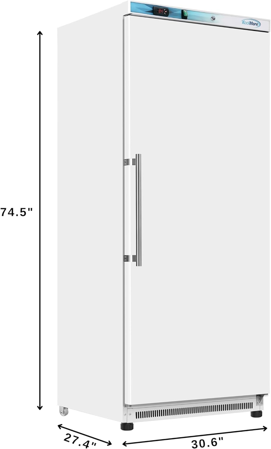 KoolMore KM-FMD20WH 21 Cu. ft. Commercial Reach-in Freezer in White Manual Defrost, Solid Door
