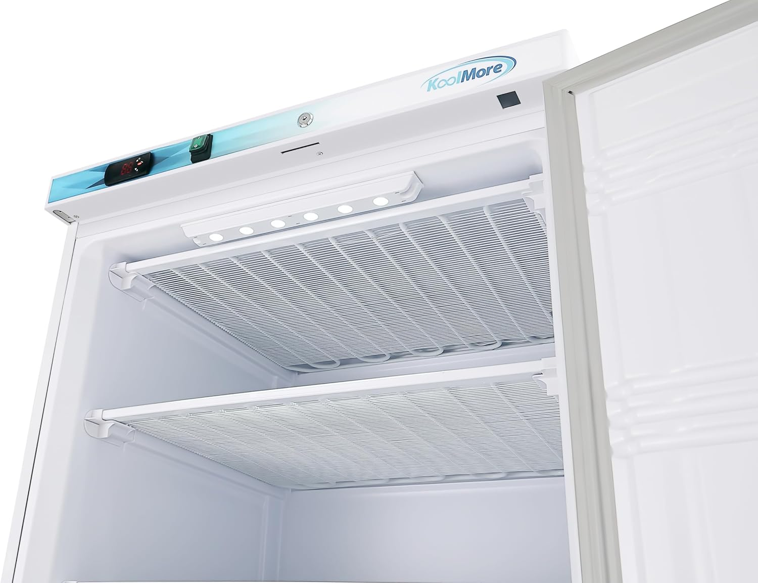 KoolMore KM-FMD20WH 21 Cu. ft. Commercial Reach-in Freezer in White Manual Defrost, Solid Door
