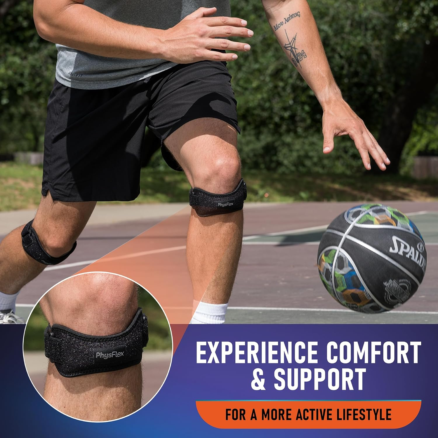 2-Pack Patella Knee Brace – Adjustable Support for Pain Relief, Running, Hiking, Basketball, Jumper’s Knee & Tendonitis