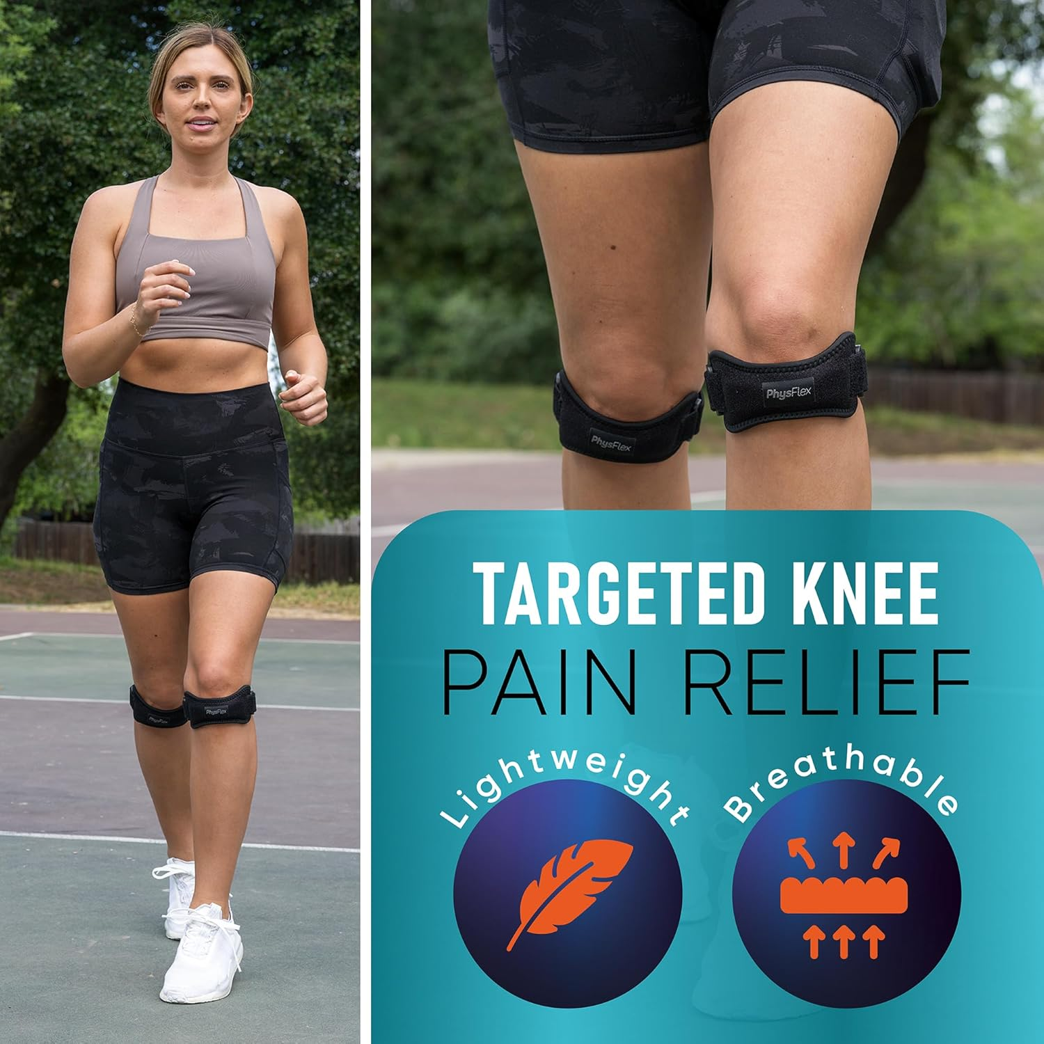 2-Pack Patella Knee Brace – Adjustable Support for Pain Relief, Running, Hiking, Basketball, Jumper’s Knee & Tendonitis