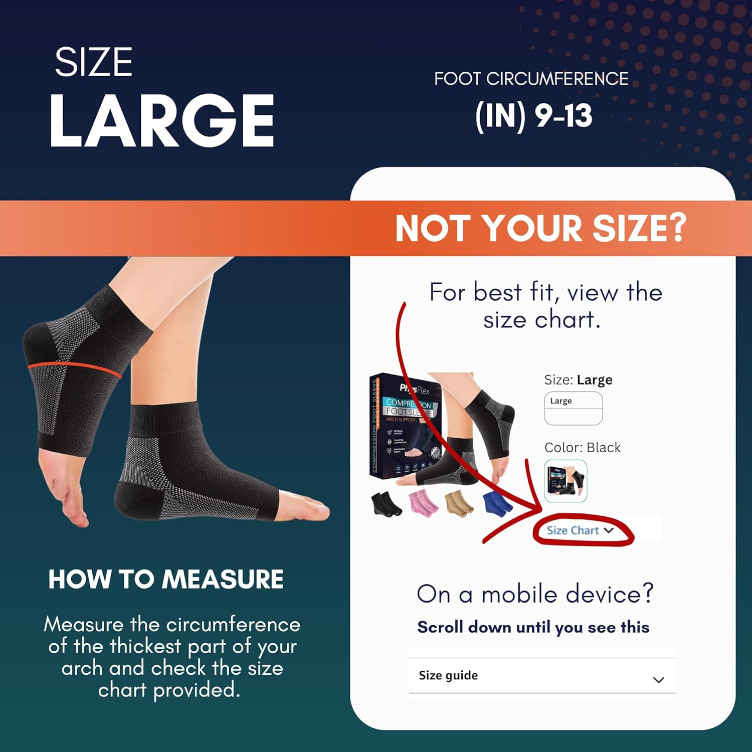 Compression Socks for Foot Pain Relief – 1 Pair Ankle Sleeves for Plantar Fasciitis, Heel Spurs, Swelling & Fatigue – Arch Support for Daily Use