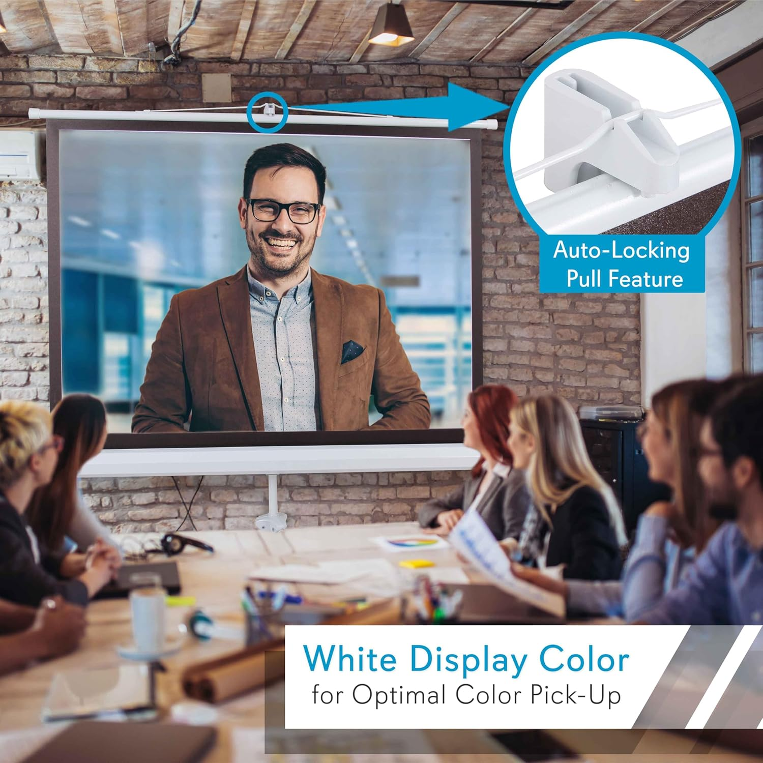 Pyle 50" Portable Projector Screen with Tripod – Lightweight, Durable, Easy Setup, 4:3 Aspect Ratio, White Matte Surface for Indoor/Outdoor Use