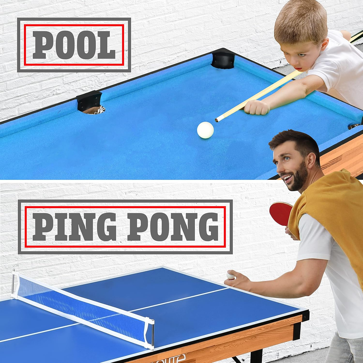 SereneLife 4-in-1 Multi-Game Table, 4’ x 2’ Folding Portable Arcade Set with Accessories – Includes Ping Pong, Air Hockey, Billiards, and Shuffleboard – Ideal for Indoor or Outdoor Use, Suitable for All Ages