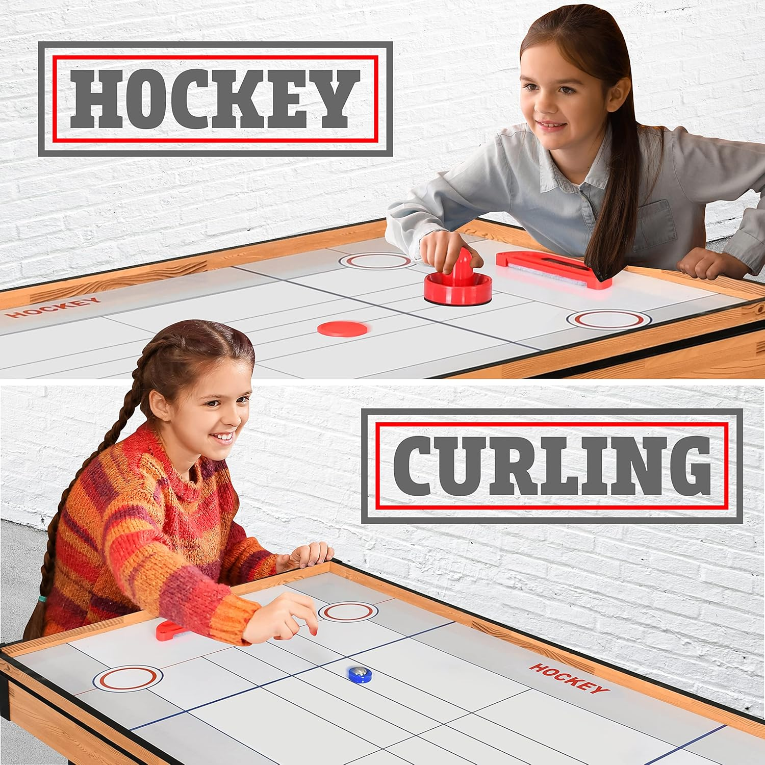 SereneLife 4-in-1 Multi-Game Table, 4’ x 2’ Folding Portable Arcade Set with Accessories – Includes Ping Pong, Air Hockey, Billiards, and Shuffleboard – Ideal for Indoor or Outdoor Use, Suitable for All Ages
