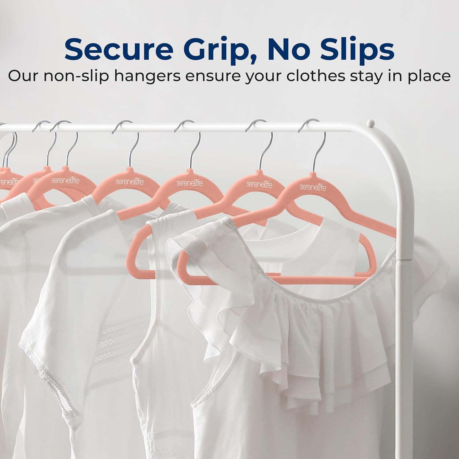 SereneLife 30-Pack Velvet Hangers – Space-Saving, Ultra-Thin and Lightweight with Non-Slip Surface and 360° Swivel Hook – Ideal for Shirts, Sweaters, Hoodies, Dresses, and Kids’ Clothes
