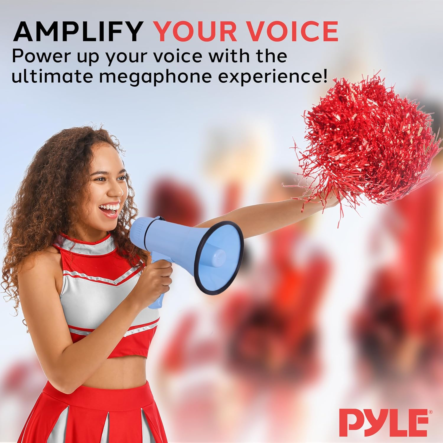 Pyle 20W Megaphone Bullhorn – Portable Handheld Speaker with Adjustable Volume and Siren – Compact, Powerful Loudspeaker for Announcements, Events, Sports, and Public Address