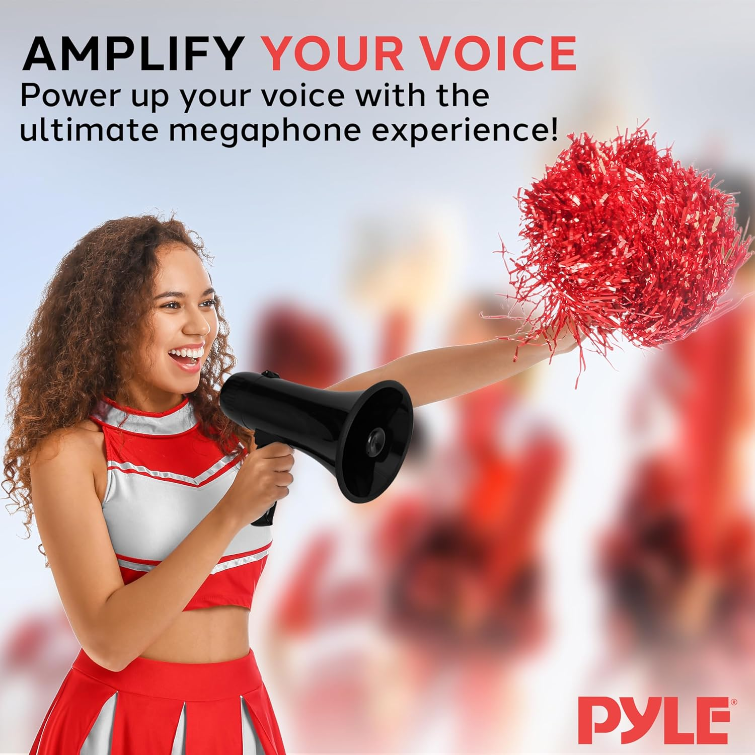 Pyle 20W Megaphone Bullhorn – Compact Handheld Speaker with Adjustable Volume and Built-in Siren – Powerful, Portable Loudspeaker for Announcements, Events, Sports, and Public Address