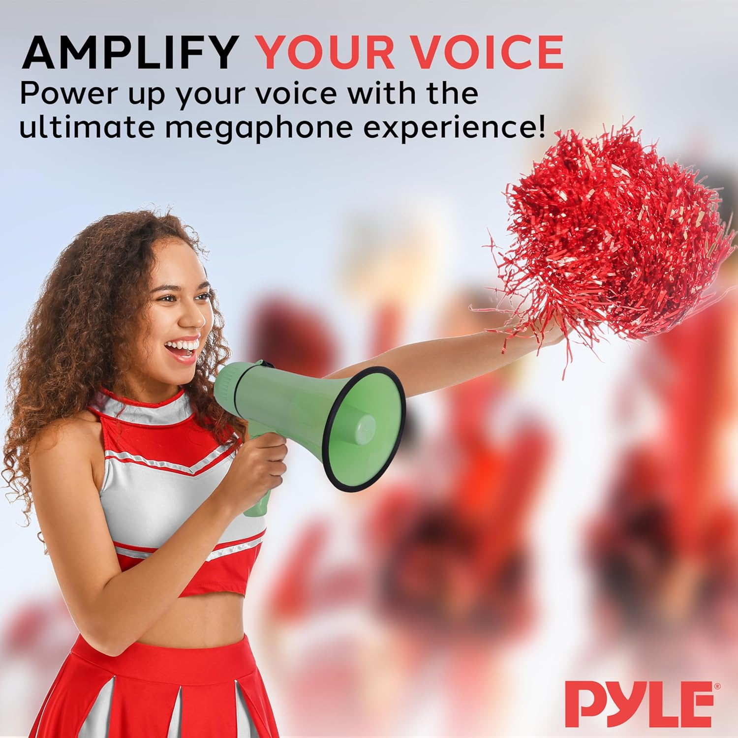 Pyle 20W Megaphone Bullhorn Speaker – Compact Handheld Loudspeaker with Adjustable Volume and Siren – Powerful, Portable Bullhorn for Announcements, Events, Sports, and Public Address