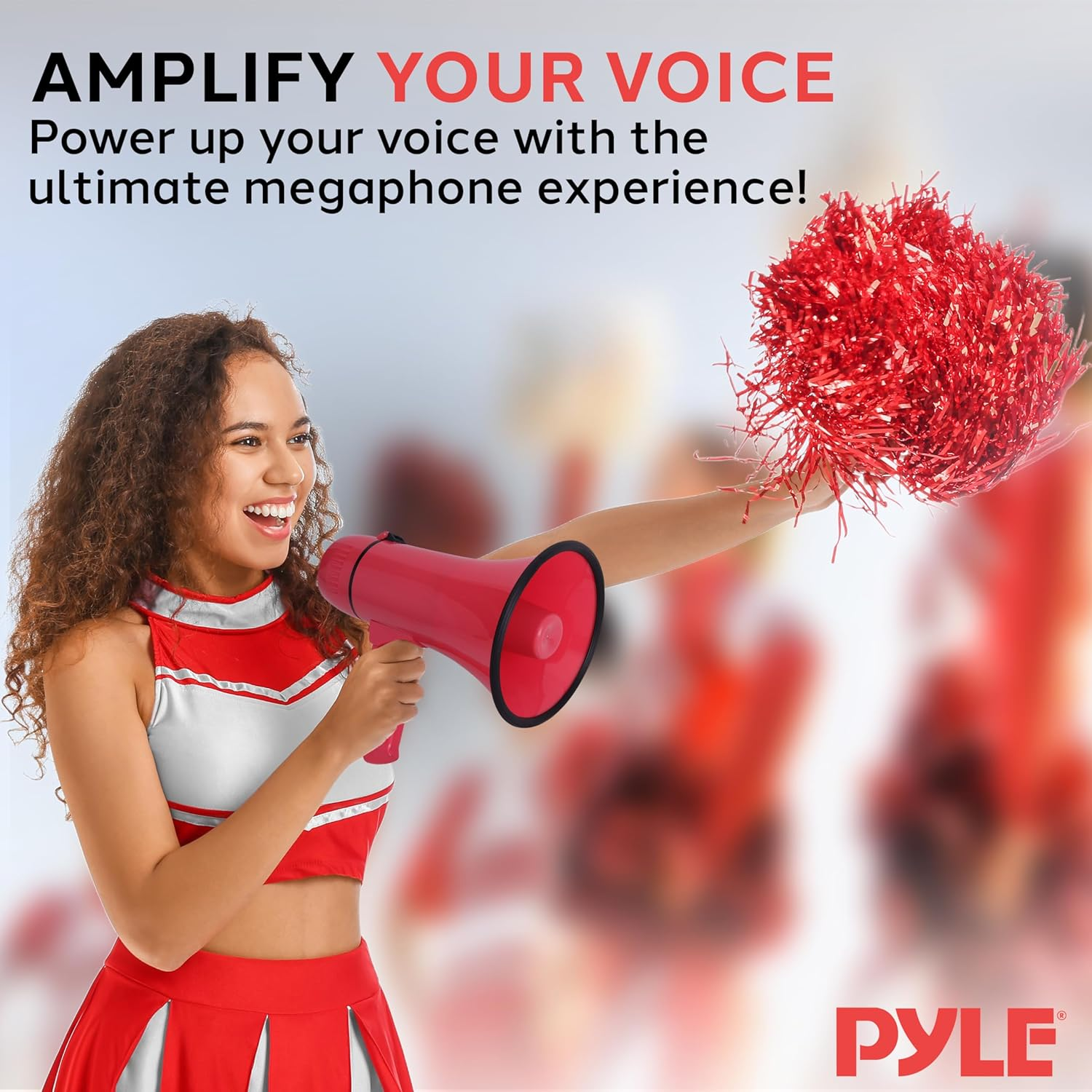 Pyle 20W Megaphone Bullhorn – Portable Handheld Loudspeaker with Adjustable Volume and Siren – Compact and Powerful Bullhorn for Announcements, Events, Sports, and Public Address