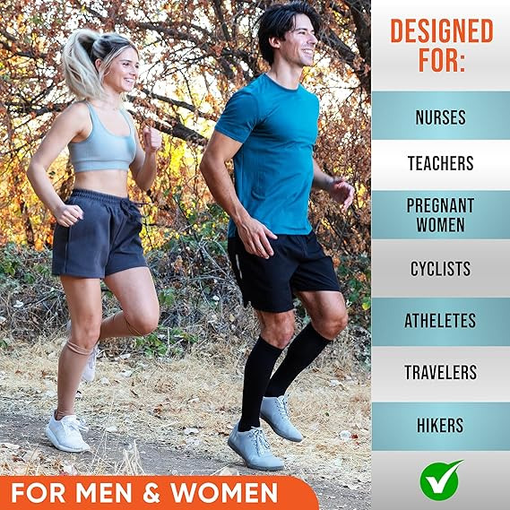 Knee Brace for Pain Relief – 2-Pack Compression Knee Sleeves for Men and Women – Support for Weightlifting, Gym, Sports, Volleyball, Meniscus Tears, ACL, and Arthritis