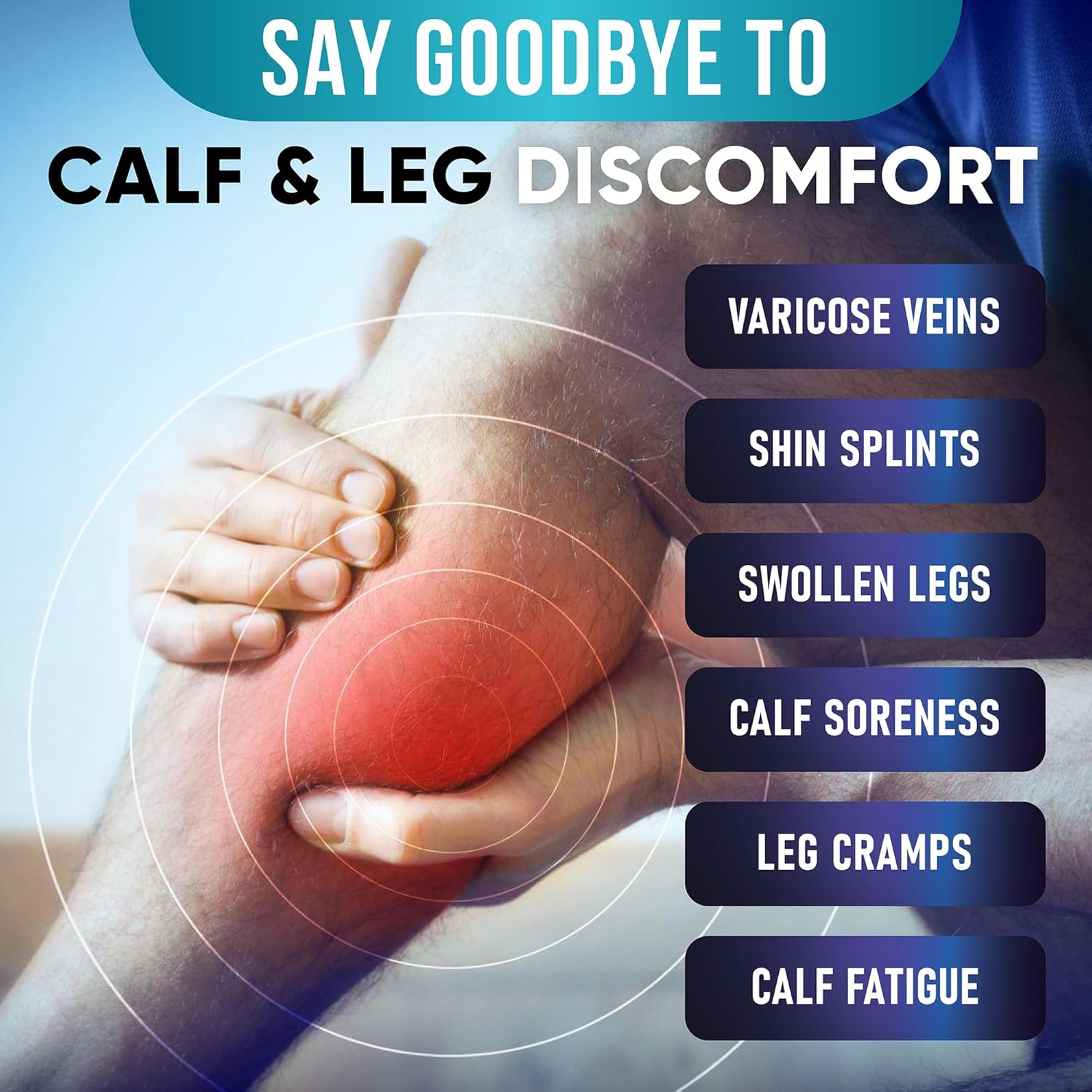 Calf Compression Sleeves for Men and Women – 1 Pair Footless Compression Socks for Varicose Veins, Nursing, Pregnancy, and Running – Leg Sleeves for Shin Splints, Pain Relief, and Swelling