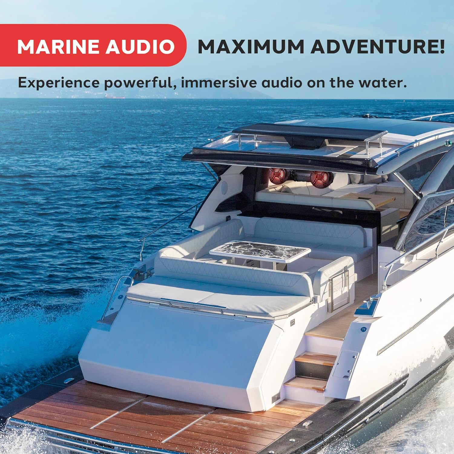 Pyle Marine ATV Powered Speakers – 4.0 Bluetooth, 800W, Color-Changing LED, IP44 Waterproof, 6.5” Dual Audio System for UTV, Golf Carts, Jetski, and Snowmobile – PLATV65BT.5