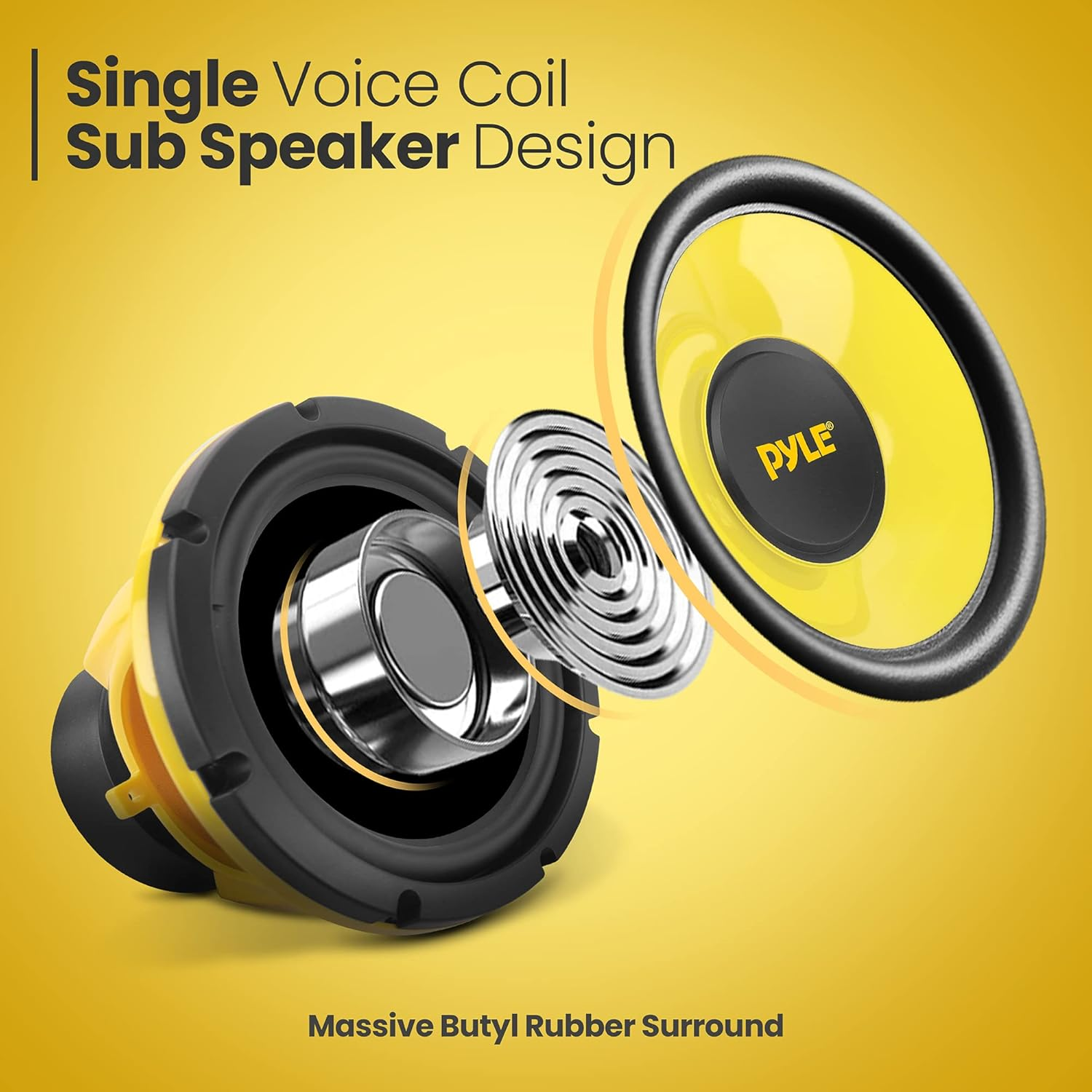 Pyle Car Midbass Speaker System – Pro 8-Inch 400W 4-Ohm Mid-Bass Component Poly Woofer for Car Stereo with 40 Oz Magnet, 50Hz-5kHz Frequency, 3.58” Mount Depth – PLG81