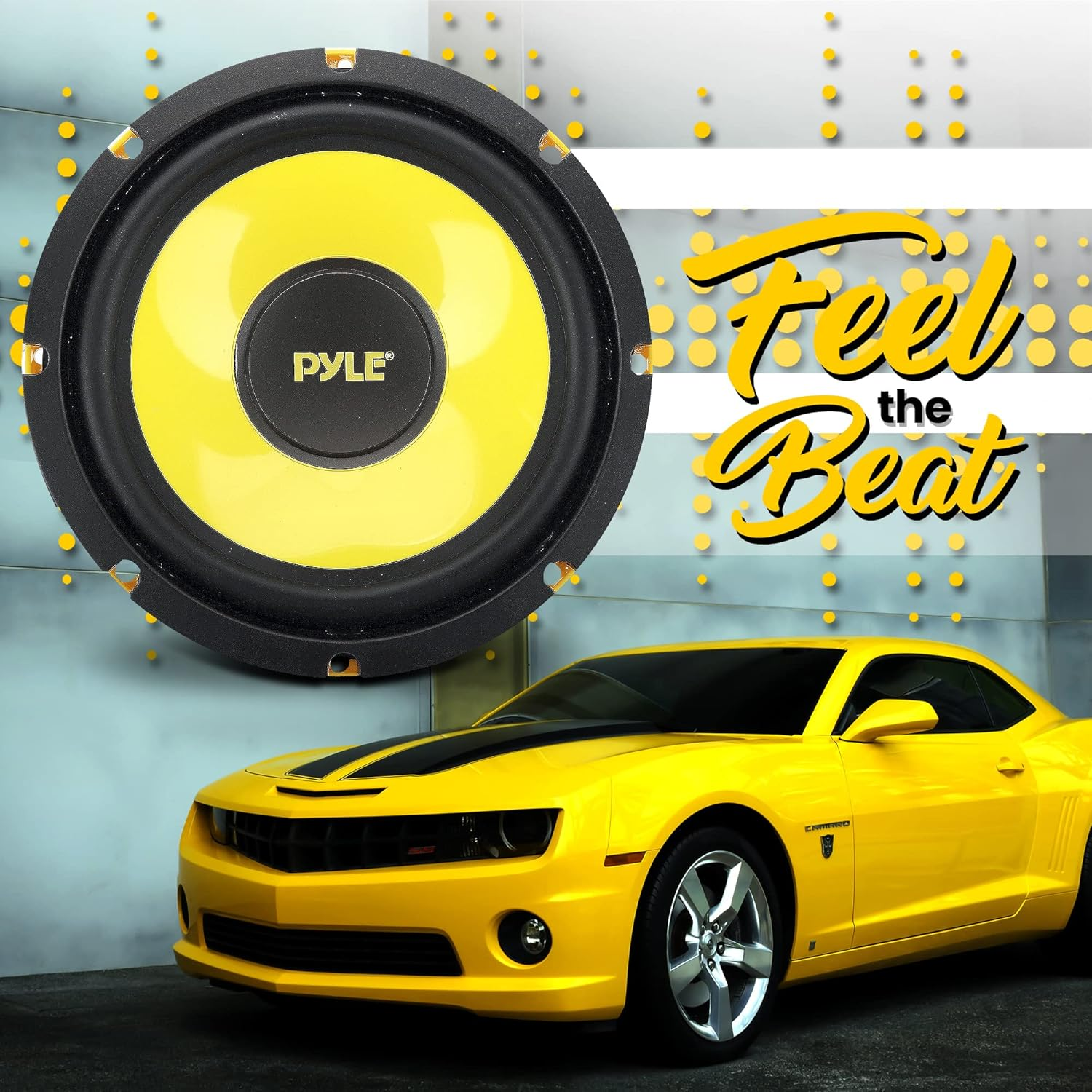 Pyle Car Midbass Speaker System – Pro 8-Inch 400W 4-Ohm Mid-Bass Component Poly Woofer for Car Stereo with 40 Oz Magnet, 50Hz-5kHz Frequency, 3.58” Mount Depth – PLG81